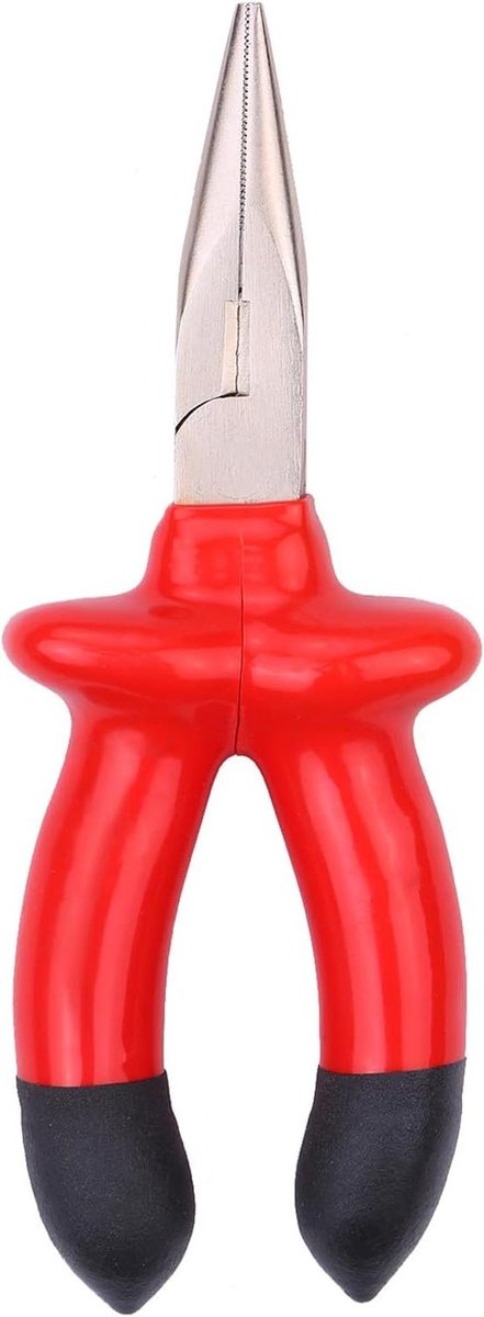 Langbektang Geïsoleerd - Punt Tang Naaldtang - Precisiewerk Reparatie - Chroom-vanadiumstaal - 6 inch - Rood