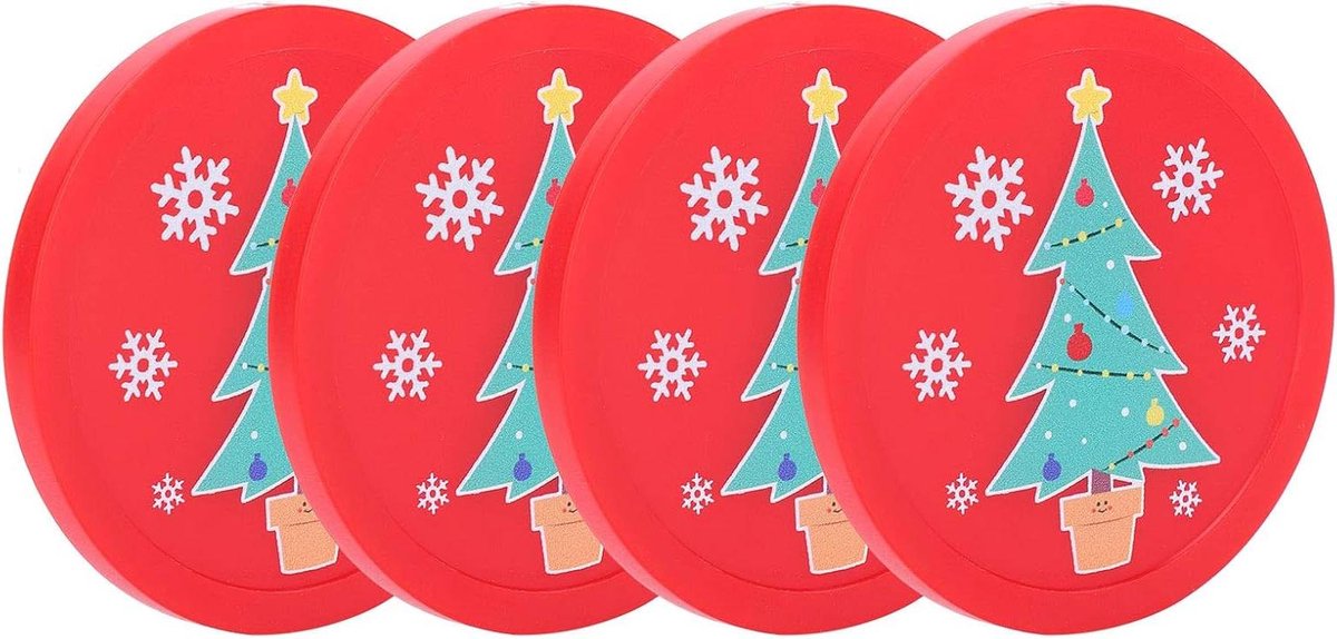 Airhockey Pucks - Tafelspel Accessoires - Spelplezier Vergroten - Milieuvriendelijk Hars - 4 stuks - Rood