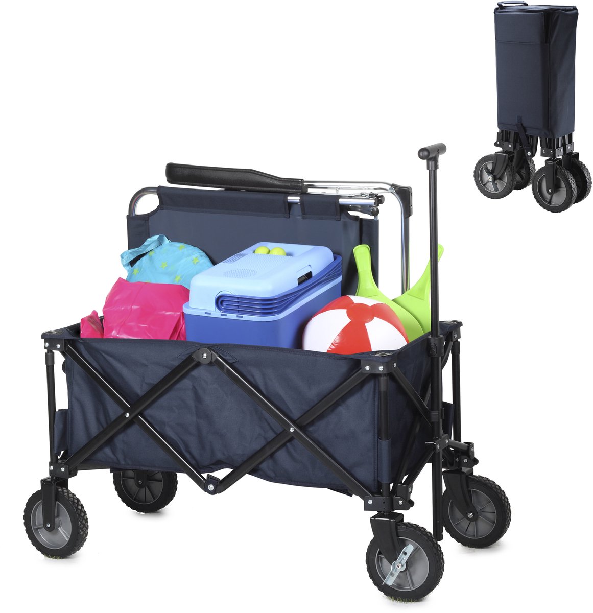 Bol.com Bolderkar opvouwbaar - Stevige Bolderwagen met Harmonicaframe - 70 kg draagvermogen - 39x20x75 cm - Incl. Bodemplaat en ... aanbieding