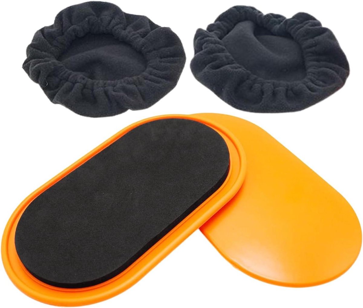 Workout Sliders - Gym Discs - Core Training - Ovale Vorm - 23.5 x 13.5 cm - Grijs