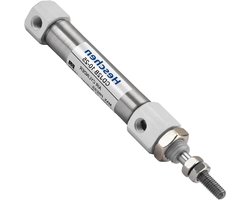Pneumatische Cilinder - Lucht Cilinder - Industriële Automatisering - Dubbelwerkend Ontwerp - 10mm Boring 25mm Slag - Zilver