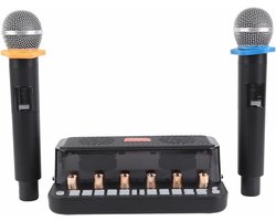 Cuifati Draadloos Karaoke-geluidsmixersysteem, Intelligente Ruisonderdrukking, Dubbele Draadloze Handmicrofoon voor Livestreamers, Podcasters, Karaoke-video-opname
