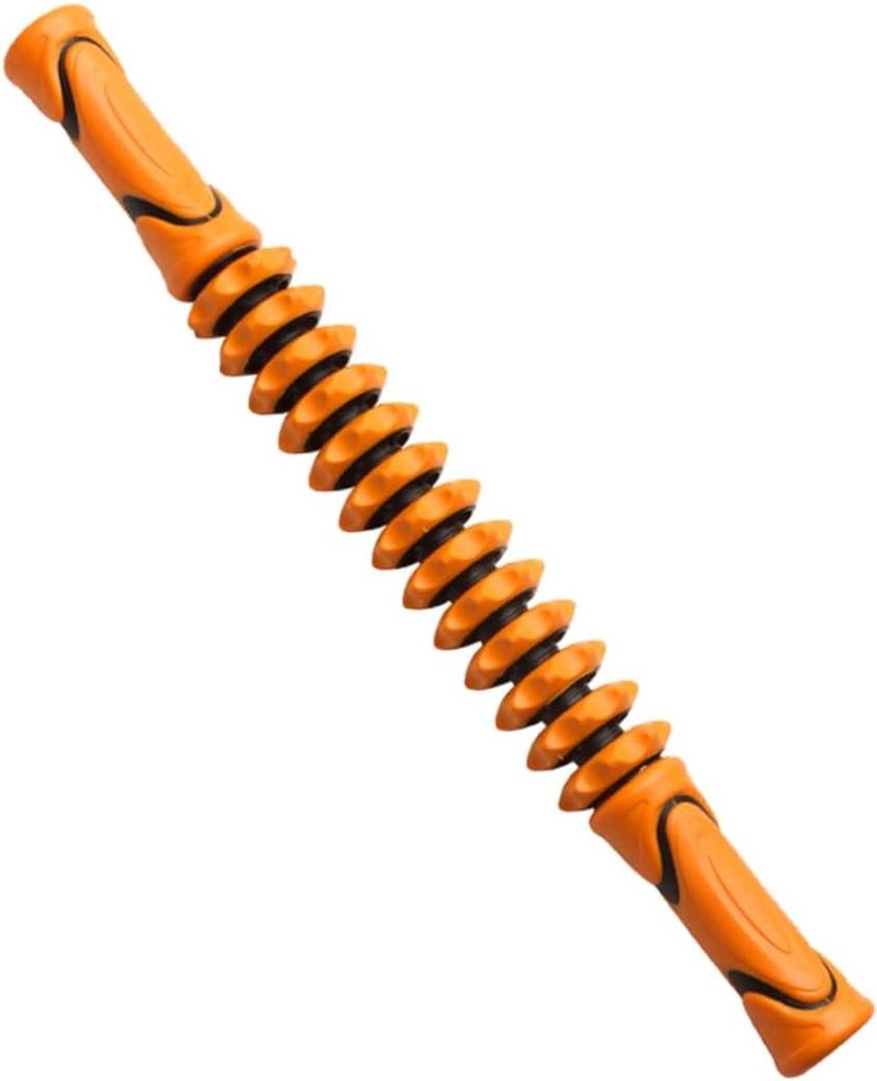 Massagestick - Spierroller Lichaamsroller - Spierherstel - Tandwieloppervlak - 45.5 cm - Zwart en oranje