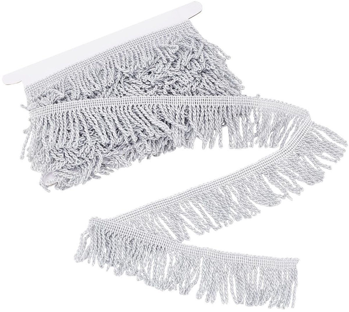 Dailygoods- Franjes 49mm Zilveren Kwastje Trim - Gordijn Trim - Naaien - Woondecoratie - DIY Ambachten - Kosteneffectief - Decoratietape