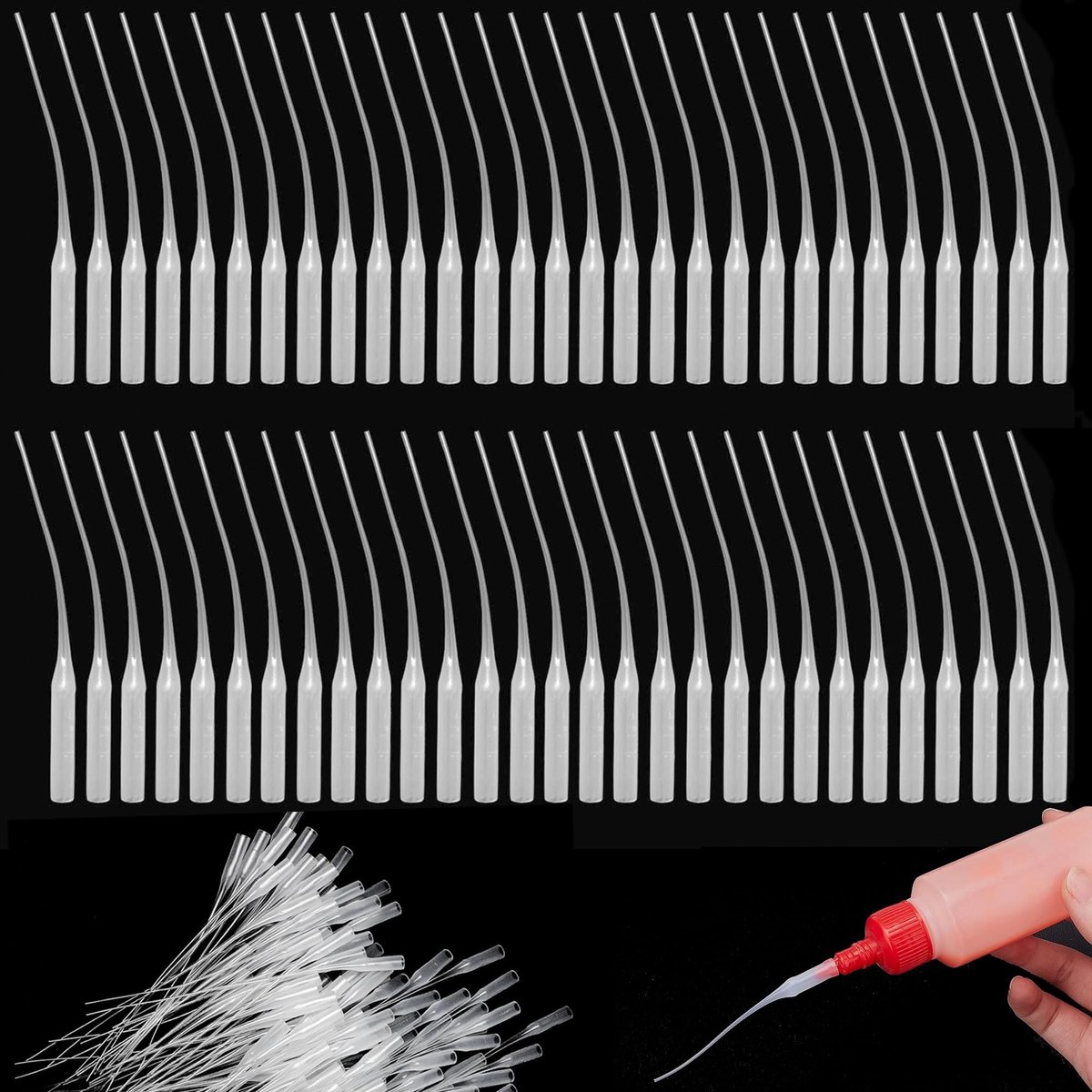 Dailygoods- Lijmpunten 250 Stuks - Lijm Applicator - Lijm Extender - Kunststof - Micro Tips - Nauwkeurige Dosering - Lijmapplicator
