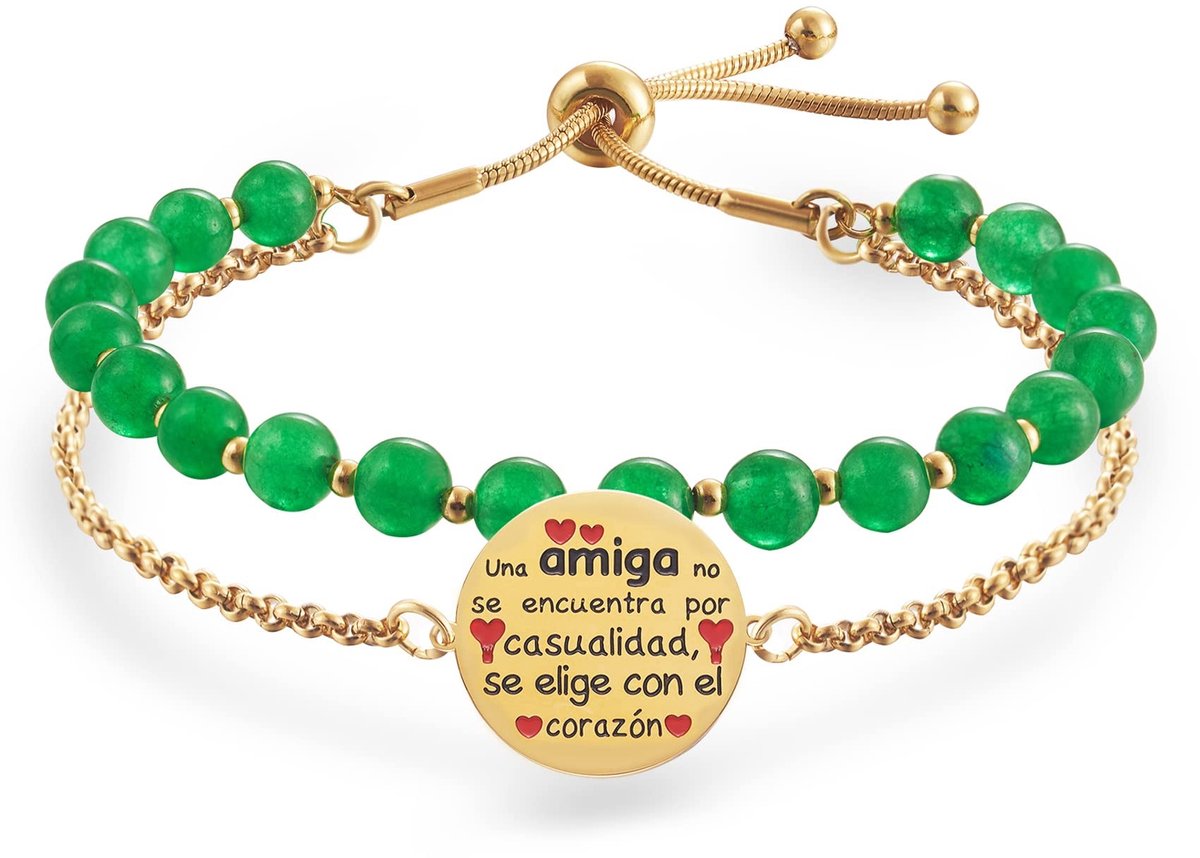 Dailygoods- Armband Goud - Vriendschapsarmband - Verstelbaar - Roestvrij Staal - Persoonlijk - Cadeau voor Vriendin
