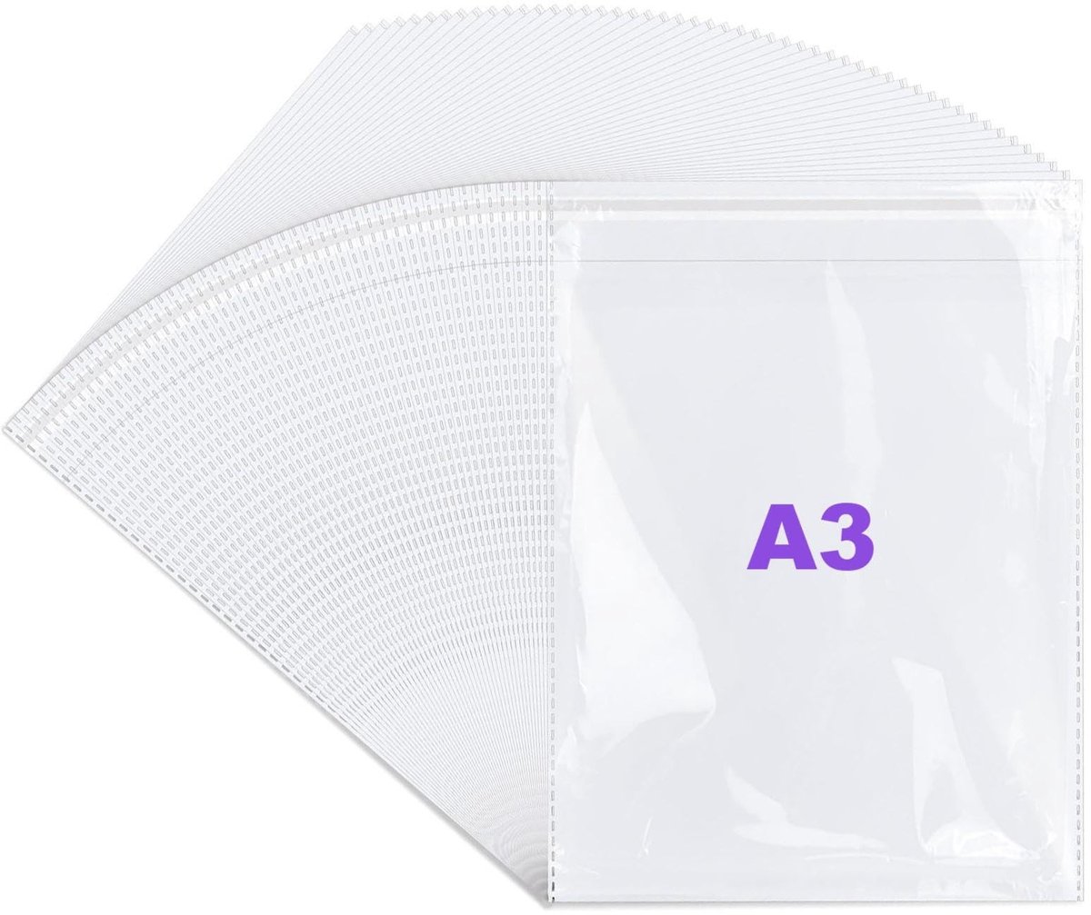 Dailygoods- Celofaanzakken 100 Stuks - 31cm x 46cm - Zelfsluitend - Transparant - Versterkte Randen - Geschikt voor Kleding en Kunstwerken - Verpakkingszakken