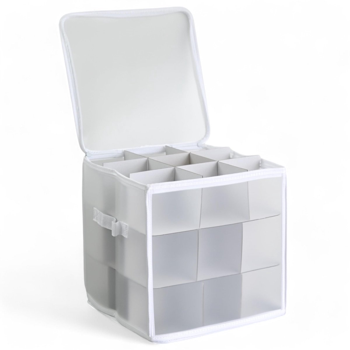 Dailygoods- Opbergdoos Inklapbaar - Sorteerdoos voor Kerstversiering - Transparant - Voor 27 Stuks - Met Inzetstukken - Ruimtebesparend - Opbergbox