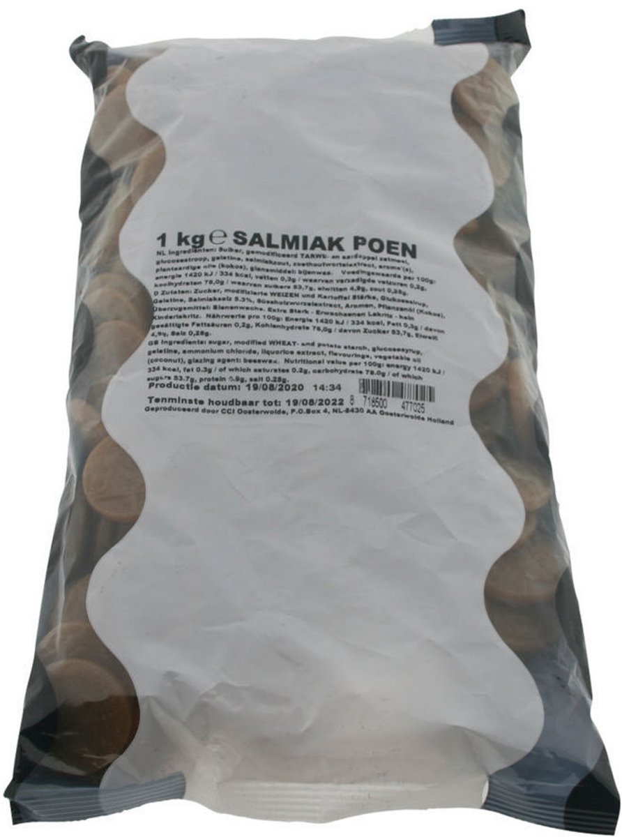 K&H - Salmiak Duiten - 1 kg - Omdoos 5x