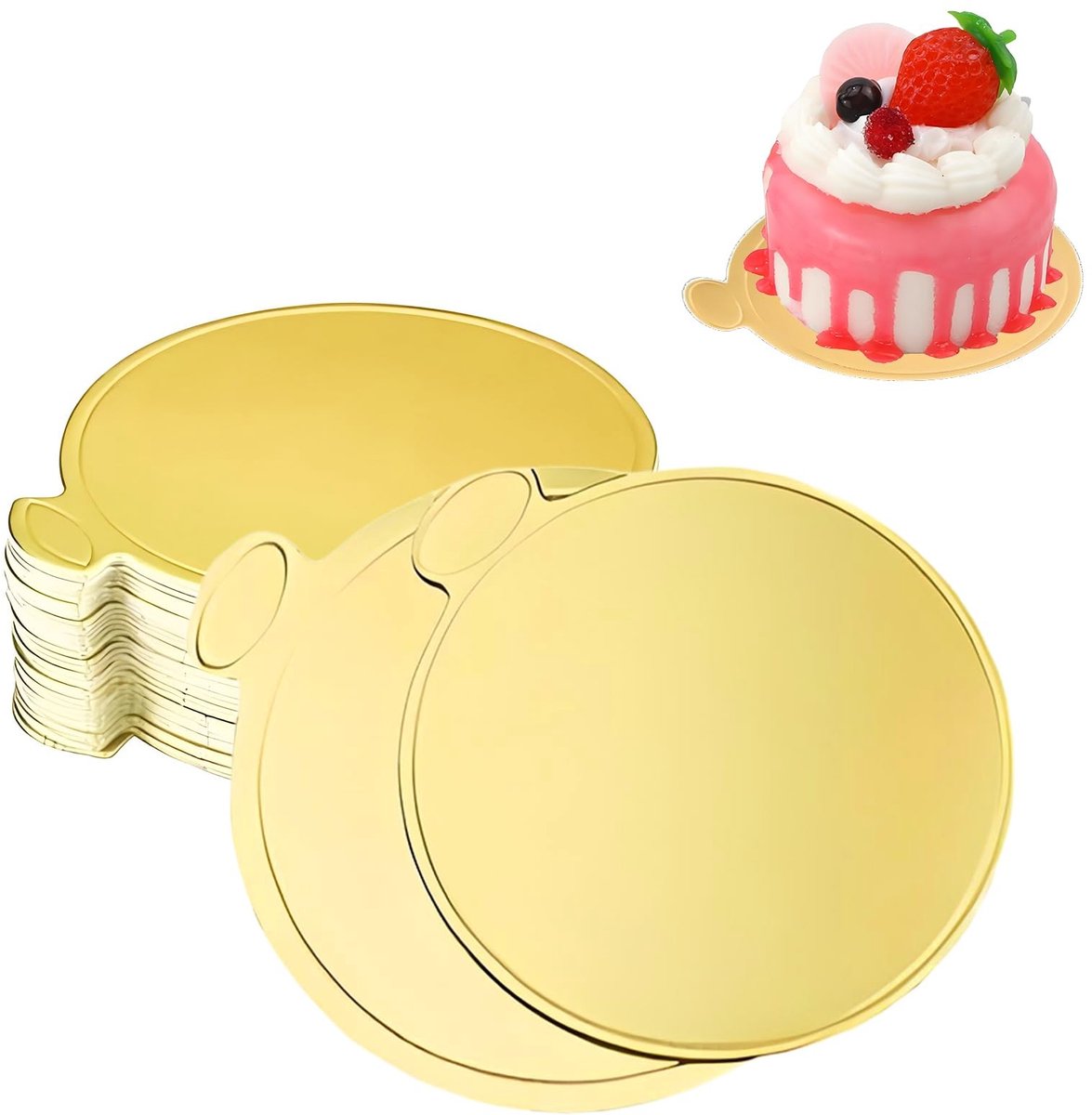 100 Stuks Ronde Gouden Taartkartons 8 cm voor Desserts en Cupcakes