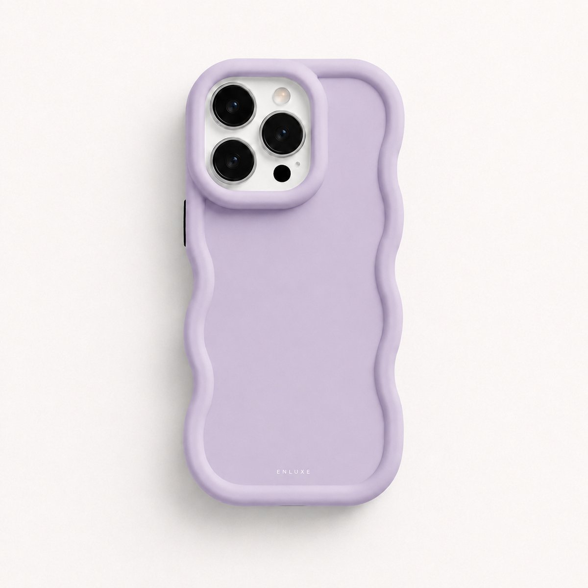 Enluxe Soft Lavender Wave Phone Case Geschikt voor iPhone 16 – Minimalistisch Luxe Telefoonhoesje met Matte Afwerking - Schokbestendig & Krasvrij Premium Beschermhoesje met Camerabumper