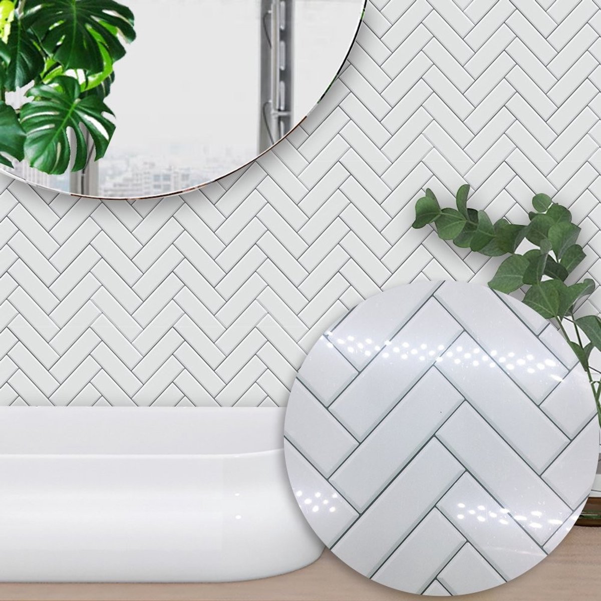 Dailygoods- Vinyltegels Zelfklevend 20 x 20 cm - Muurstickers - Wandtegels - Decoratie - Keuken/Badkamer - Eenvoudig aan te brengen - Muursticker