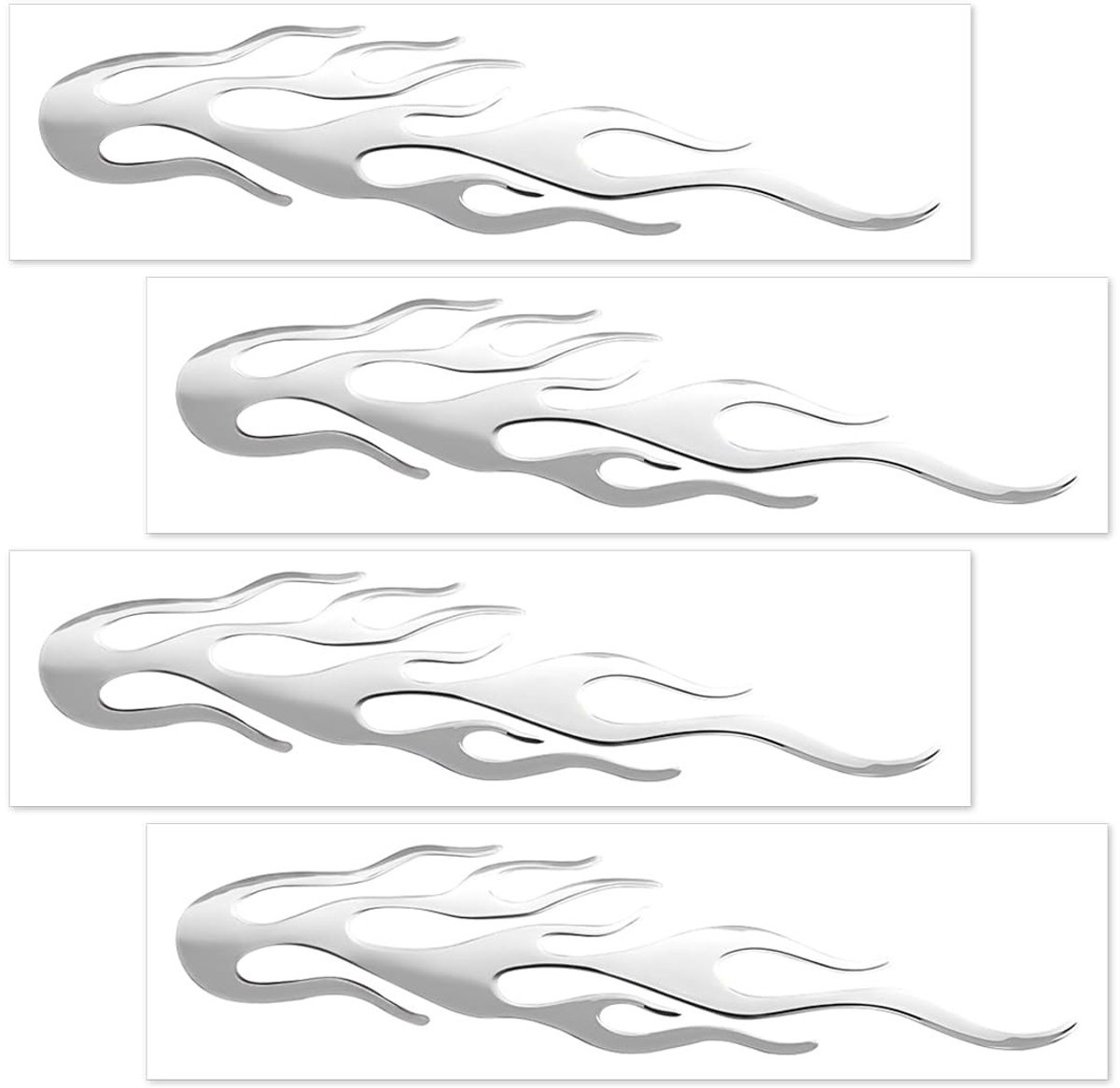 Dailygoods- Autostickers Vlammen - 4 Stuks - Waterdicht - PVC - Decoratief - Universeel - 20 x 6 cm - Carrosseriestickers