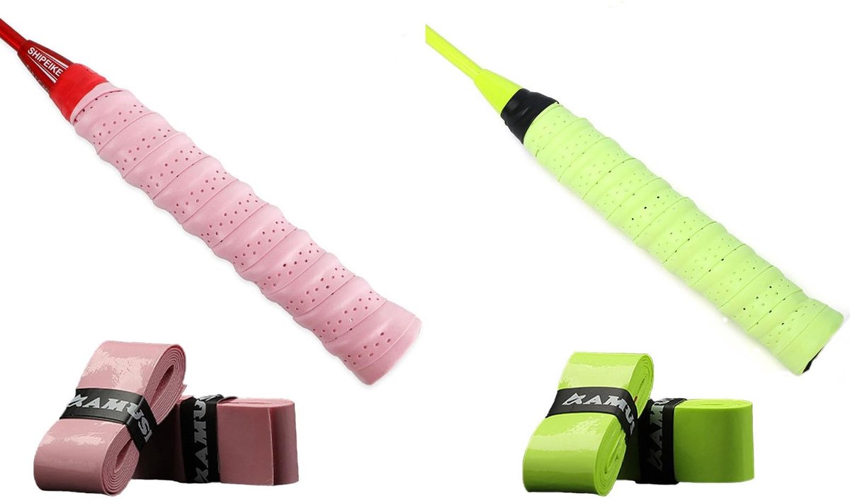 Dailygoods- Antislipband - 2 stuks - Gripband voor Badminton/Tennis - Ademend Ontwerp - Zweetabsorberend - 2,5 cm x 100 cm - Griptape