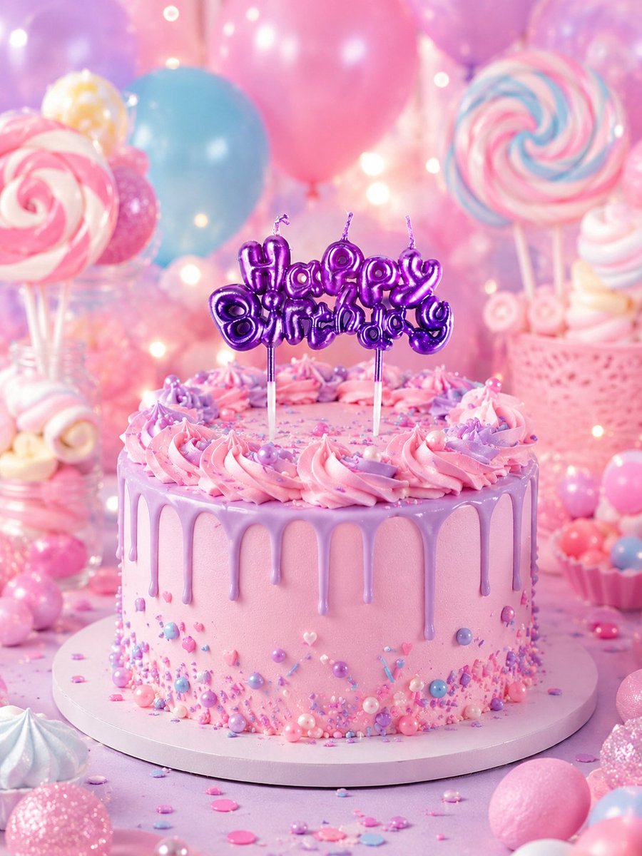 Candle Wisdom - Kaarsje Happy Birthday paars - Verjaardags cadeautje - Happy Birthday - Verjaardags Kaarsen Cadeau - Taart decoratie