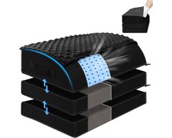 KingPavonini Under-desk footrest for office, 3 adjustable heights, gel memory foam foot stool with feet warm pocket for back, hip, legs discomfort relief, ergonomic footrest for office and