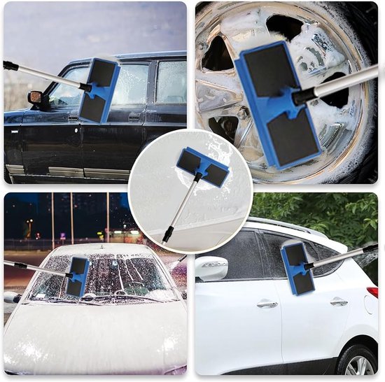 Car Wash Brush with Water Connection, Car Wash Brush with Handle 55-168 cm, Washing Brush with Hose Connection, Car Brush Washing Brush Telescope, Water Brush Car for Caravan, Car, Truck, Bus — afbeelding 3