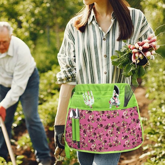 Vrolijk tuinschort met Opbergvakken - Waterdicht Schort voor Tuinieren — afbeelding 5