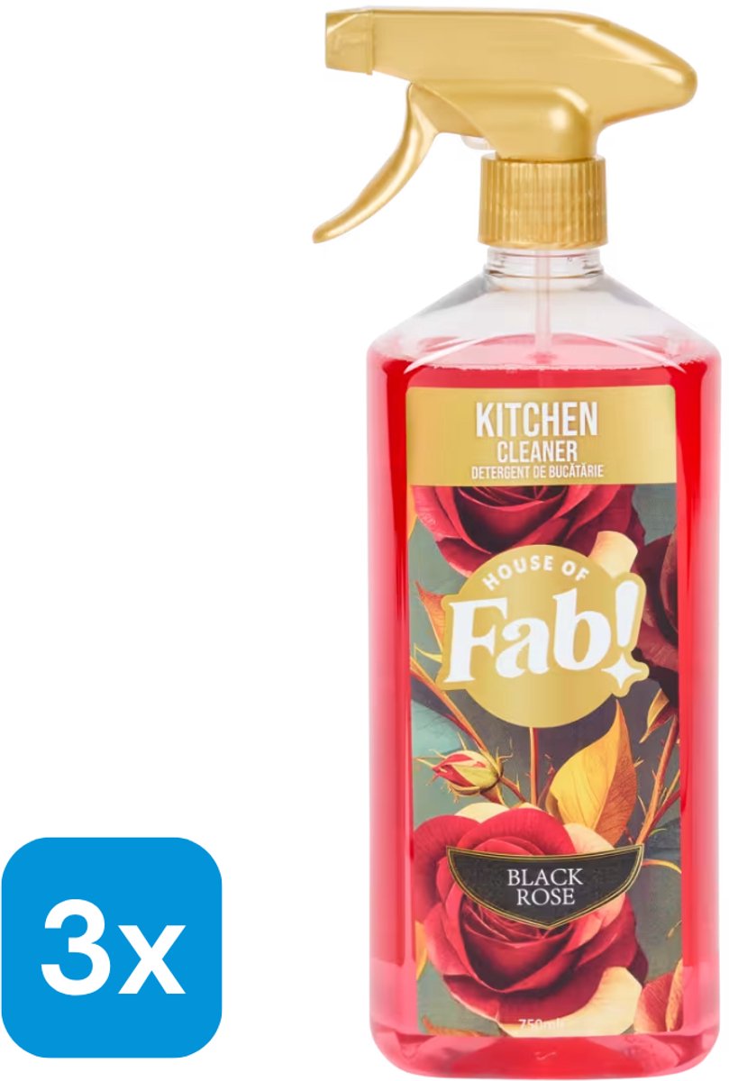 3x Fabulosa Keukenreiniger Black Rose 750 ml