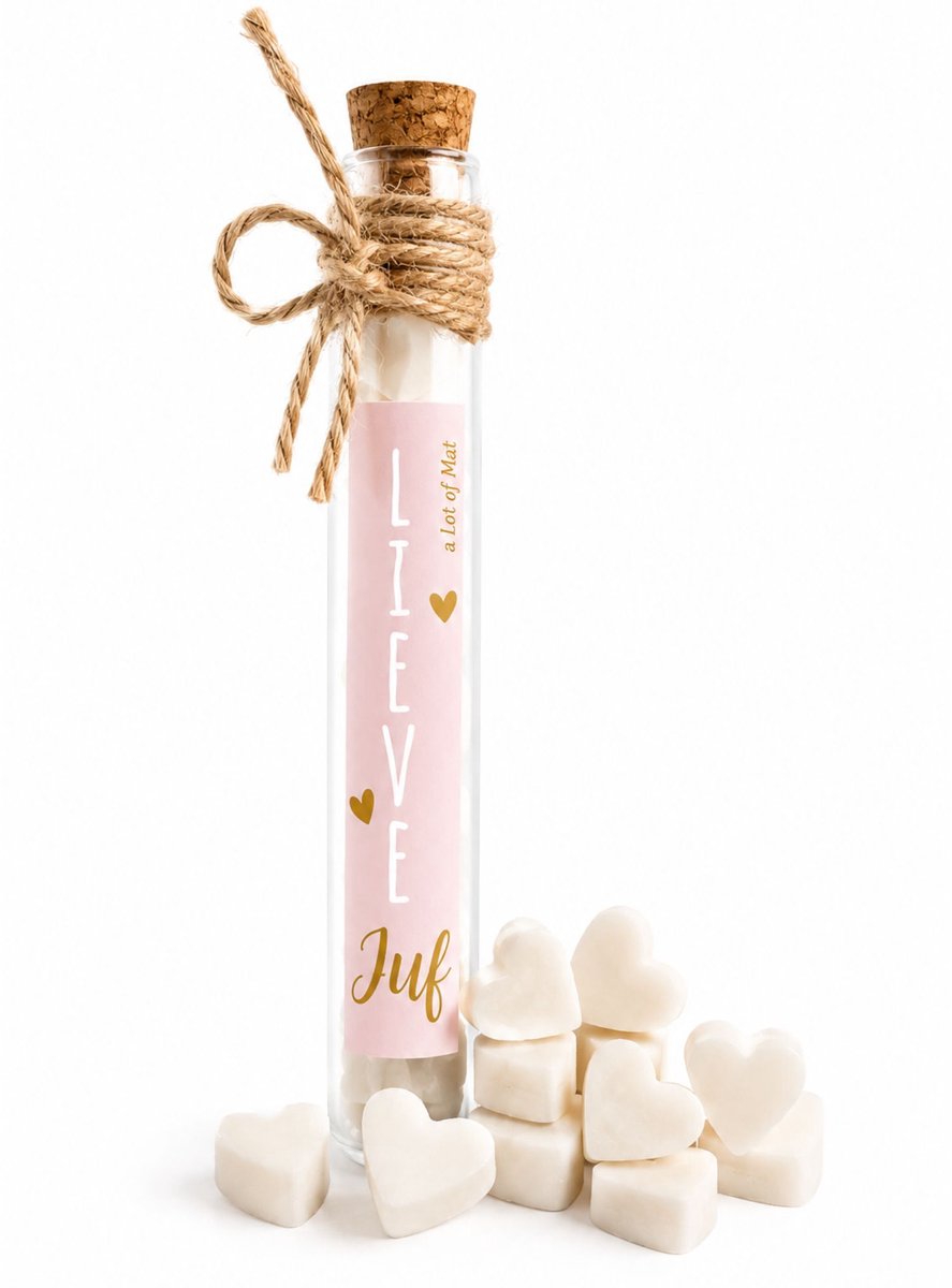 Juf Cadeau Met Zeephartjes - Lieve Juf Glazen Tube - a Lot of Mat