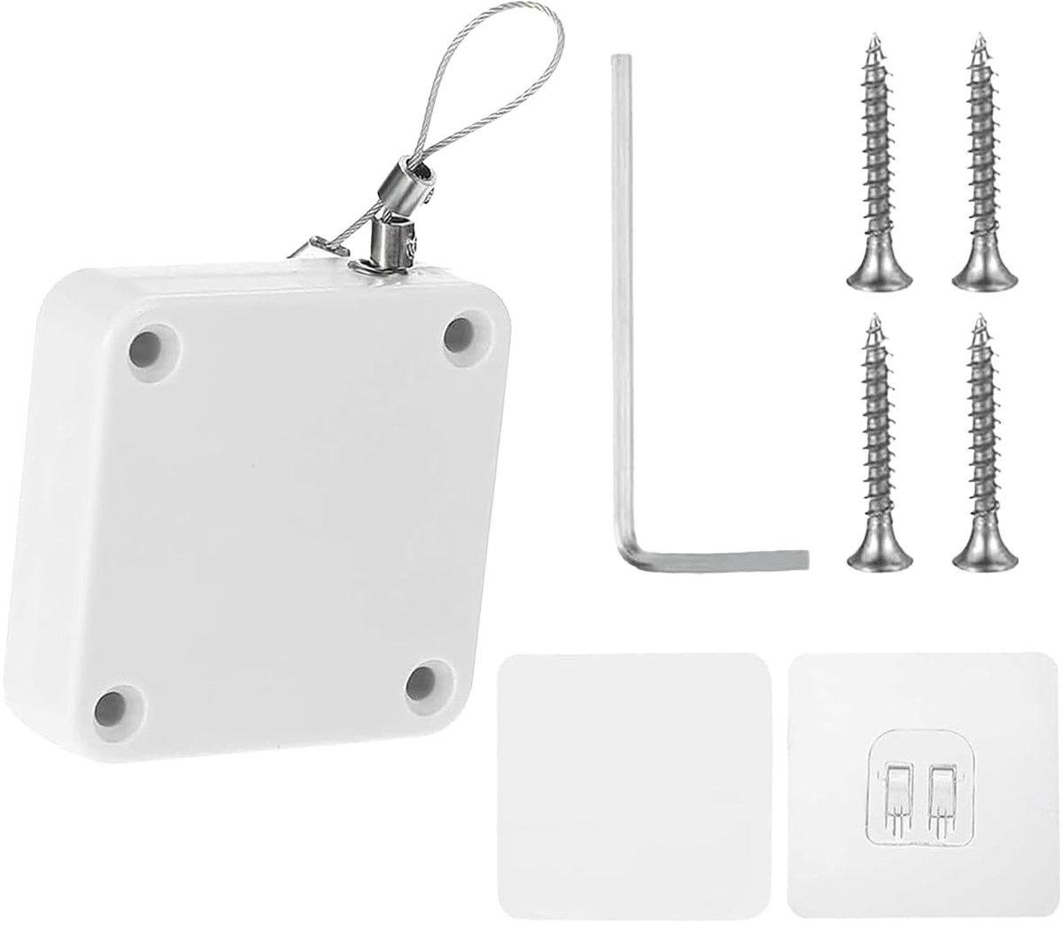 Dailygoods- Deursluiter Automatisch - Deursluiter voor Binnen - Schokbestendig - Wit - Zonder Boren - Hoogwaardig ABS Kunststof - Deursluiting