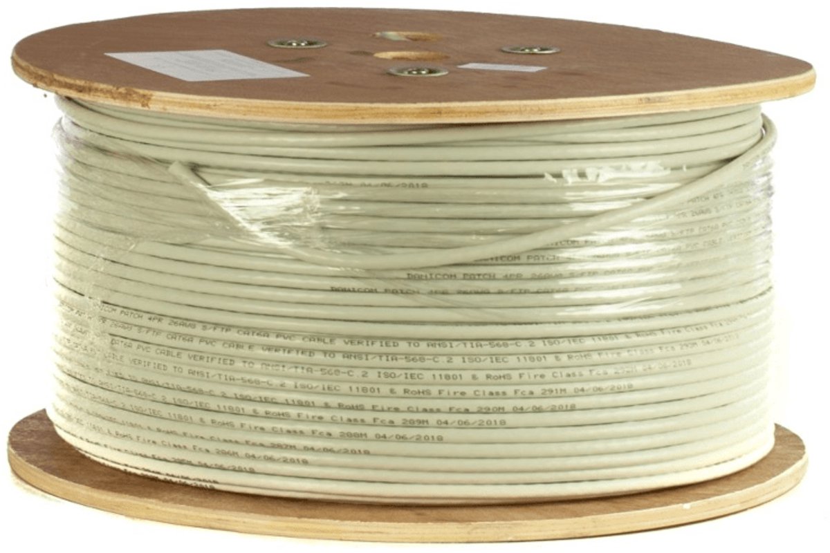 DANICOM CAT6A U/UTP 305 meter kabel op rol soepel - PVC (Fca) - Trekdoos - Internetkabel - Netwerkkabel - UTP kabel