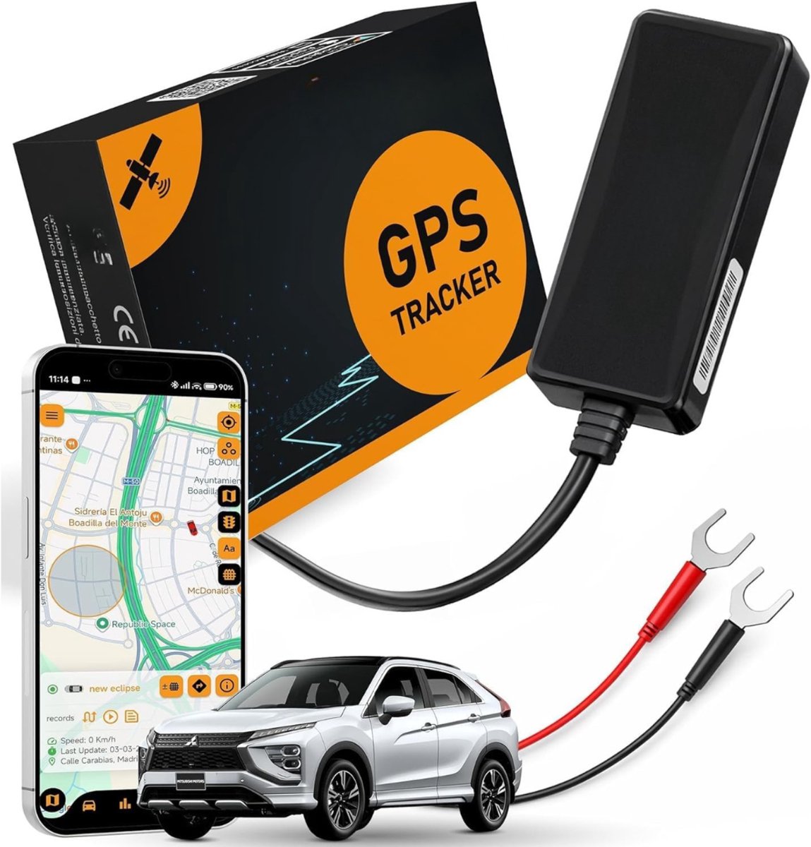 QUOVO® GPS Tracker Fiets - GPS Tracker Kind - GPS Tracker Hond - Zwart - 8cm x 3cm x 2cm