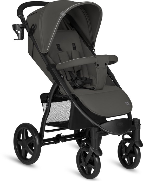 Lionelo Buggy Annet Plus – Lichtgewicht & Inklapbaar – Grote Massieve Wielen met Vering – Inclusief Voetenzak, Klamboe & Bekerhouder – Verstelbare Rugleuning & Voetsteun – Wandelwagen vanaf de geboorte tot 22 kg – Kinderwagen