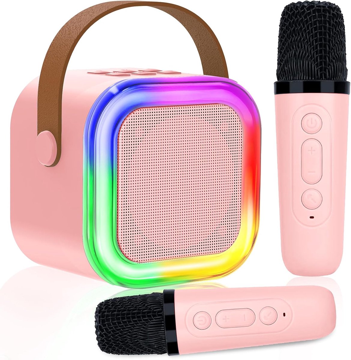 Sander Shop Karaokemachine voor kinderen, speelgoed voor 3-12 jaar oude meisjes geschenken, kinderen karaoke microfoon machine speelgoed, beste leuke kerstverjaardagscadeaus voor 5, 6, 7, 8, 9, 10, 11 jaar(roze)