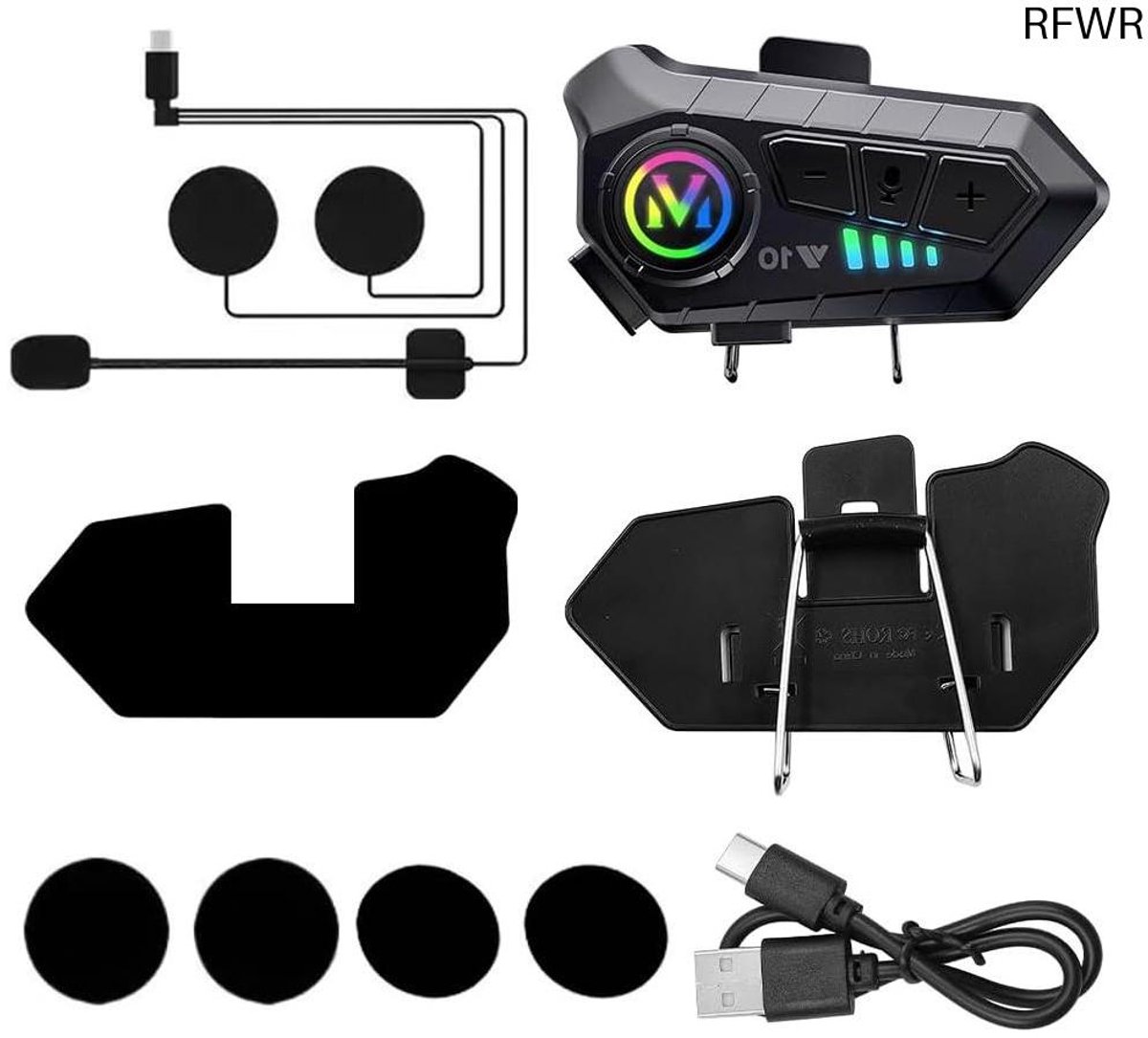 Motorcycle Intercom Helmet Bluetooth Headset Voice Assist Support Dual Noise Cancellation High Definition Calling Listen to Music Navigating at the Same Time