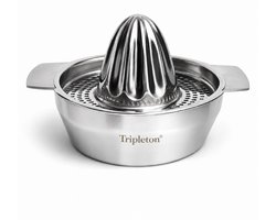 Tripleton® Citruspers RVS – Handmatige Sinaasappelpers & Citroenpers – Roestvrij Staal – Met Zeef – Hand Juicer – Vaatwasserbestendig