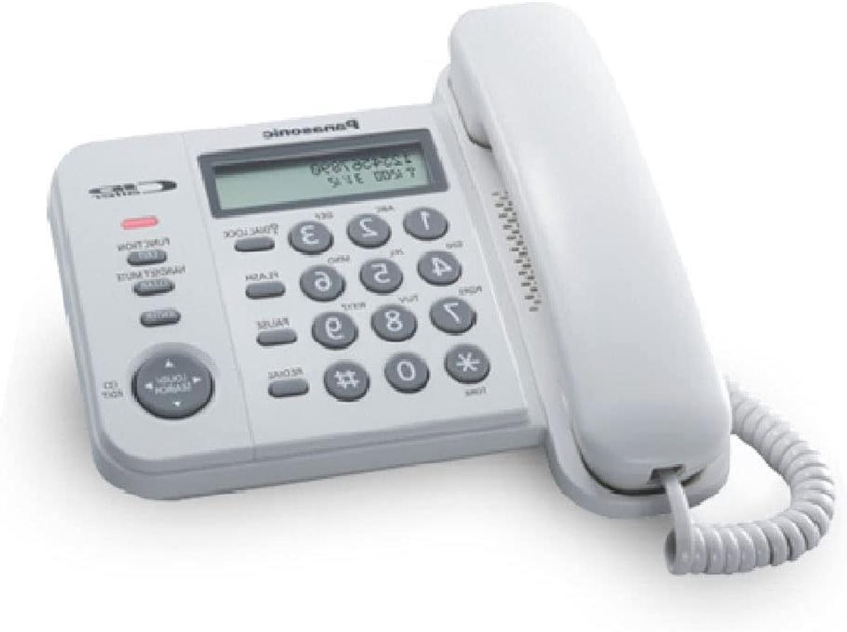 Vaste Telefoon - Huistelefoon - Thuis Bellen - Duidelijk Display - 19 cm - Wit