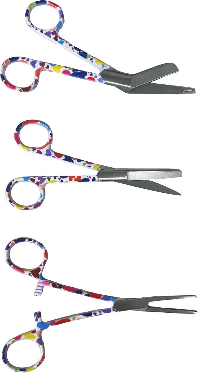 Verpleegkundige Scharenset - Candy Hearts | MDR Gecertificeerd - Zorg - Kocher - Cadeau - Verpleegster - Accessoires - Nurse Cadeau - Verpleegkundige Schaar - Verpleegkundige Artikelen