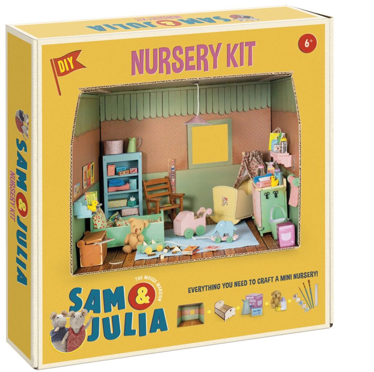 Sam & Julia Het Muizenhuis Miniatuur-babykamer knutselpakket - Speelgoed kinderen - Schaal 1:12 - Knutselen - Voor meisjes en jongens - Bambolino Toys