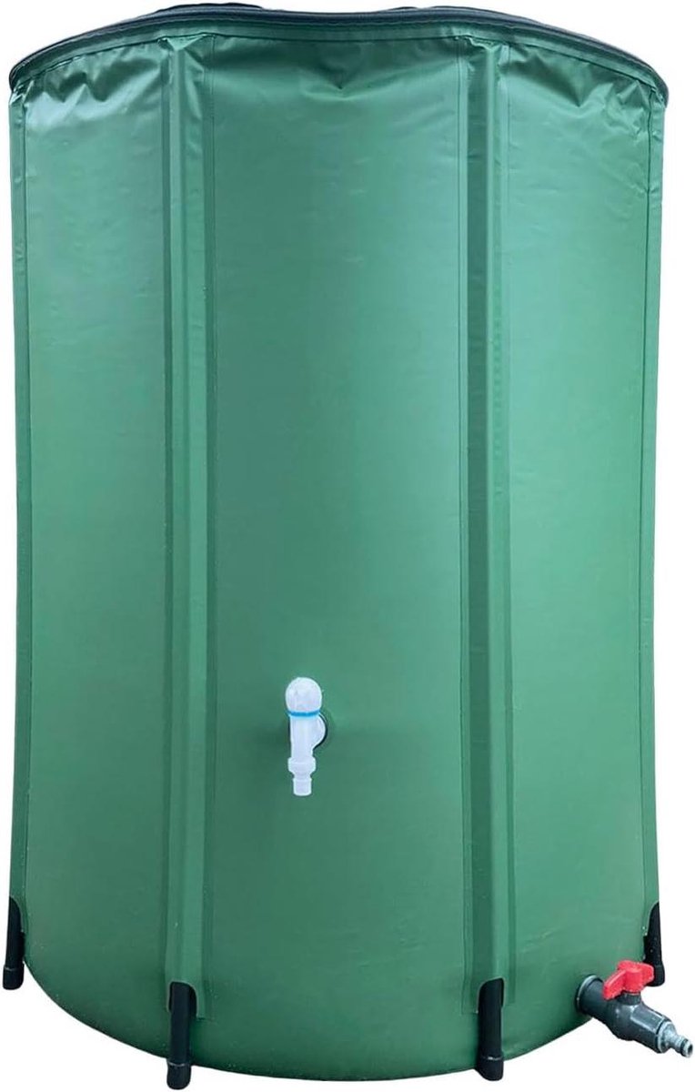 Regenton Opvangbak - Water Verzamelaar - Tuin Water Geven - Opvouwbaar Ontwerp - Tot 500 Liter - Donkergroen