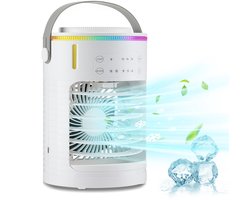 Draagbare USB Luchtkoeler met Ijswater - 3 Standen Tafelventilator - voor Kantoor & Thuis - Wit - 1 Stuk