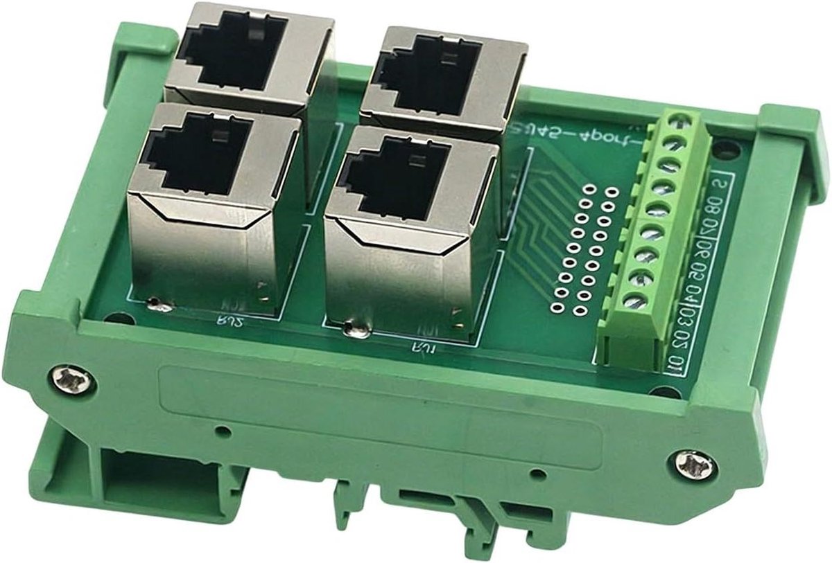 Ethernet Adapter - Netwerk Terminal - Netwerk Uitbreiding - 4 Poort Connectiviteit - 843 x 497 mm - Zwart