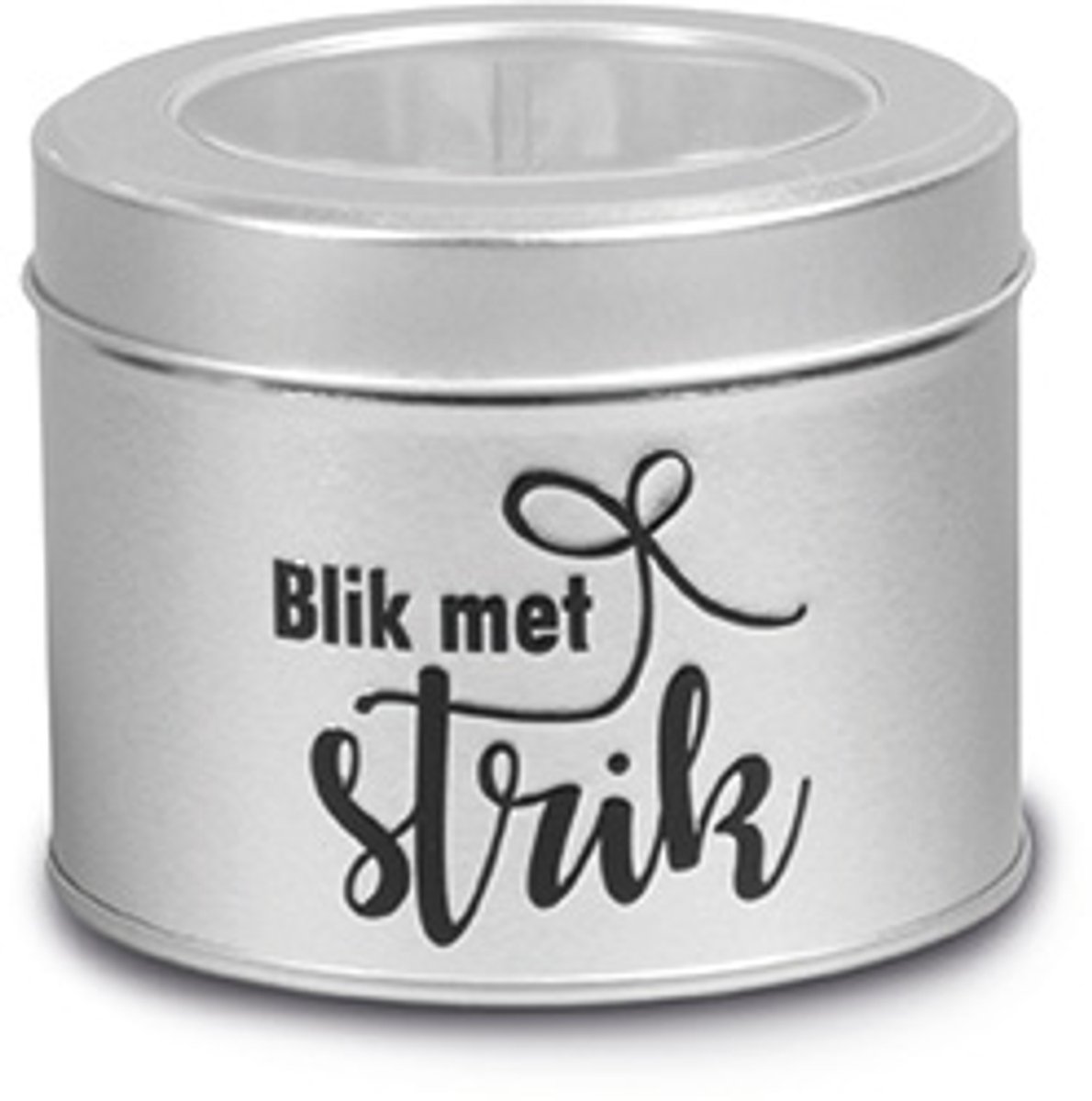 Blik met strik zilver - klein