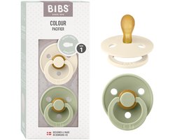 Bibs Colour Fopspeen - 0-6 mnd - 2-pack - Symmetrisch - Ivory/Sage