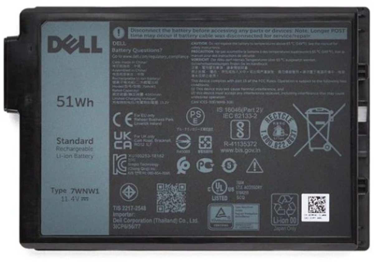 Dell - Laptop-Batterie - Lithium-Ionen - 51 Wh - für Latitude 5420 Rugged, 5424 Rugged, 7424 Rugged Extreme (451-BCHV)