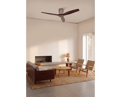 CREATE - Plafondventilator silent 100% hout 40W (Ø132cm) - Geen licht - WIFI + Afstandsbediening - 6 snelheden - Programmeerbaar - WIND CALM NATURAL WOOD