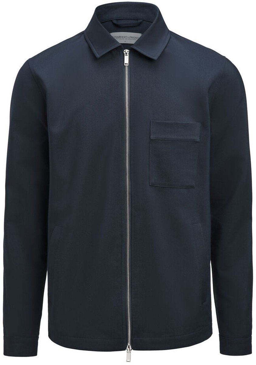 J.Harvest & Frost Modern Zip OvershirtOvershirt Heren 2962201 Marine Blauw