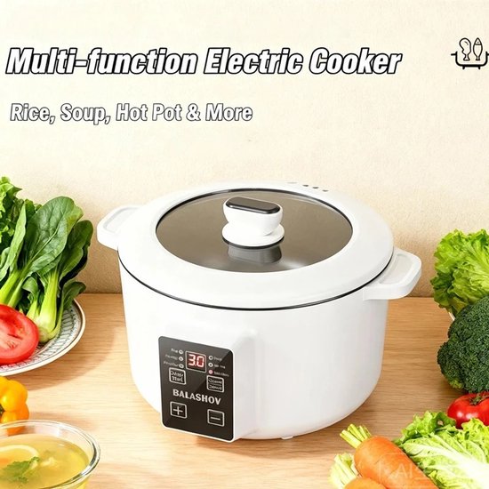 Velmio Hotpot Elektrisch - Hotpot - Koken voor Studentenkamer - Hotpot Pan - Hotpot Kookpot - Soepketel - 3.5 L - Multi Cooker - 220V - 2-4 Personen — afbeelding 5