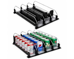 Beyahl - koelkast-blikjesorganizer, blikjeshouder, blikjeshouder, drankdispenser, drankorganizer, flessen voor dranken, bier, frisdrank, blikjes, opbergruimte - 31 cm 3 rijen