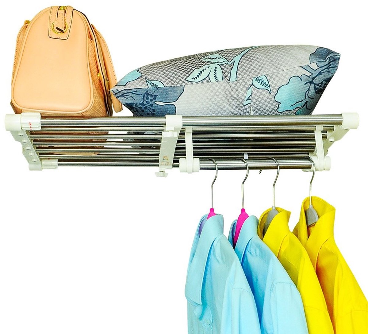 Dailygoods- Opbergrek Uittrekbaar - Verstelbaar - Roestvrij Staal - Multifunctioneel - Laadvermogen 20 kg - Geschikt voor Keuken/Slaapkamer/Badkamer - Opbergplank