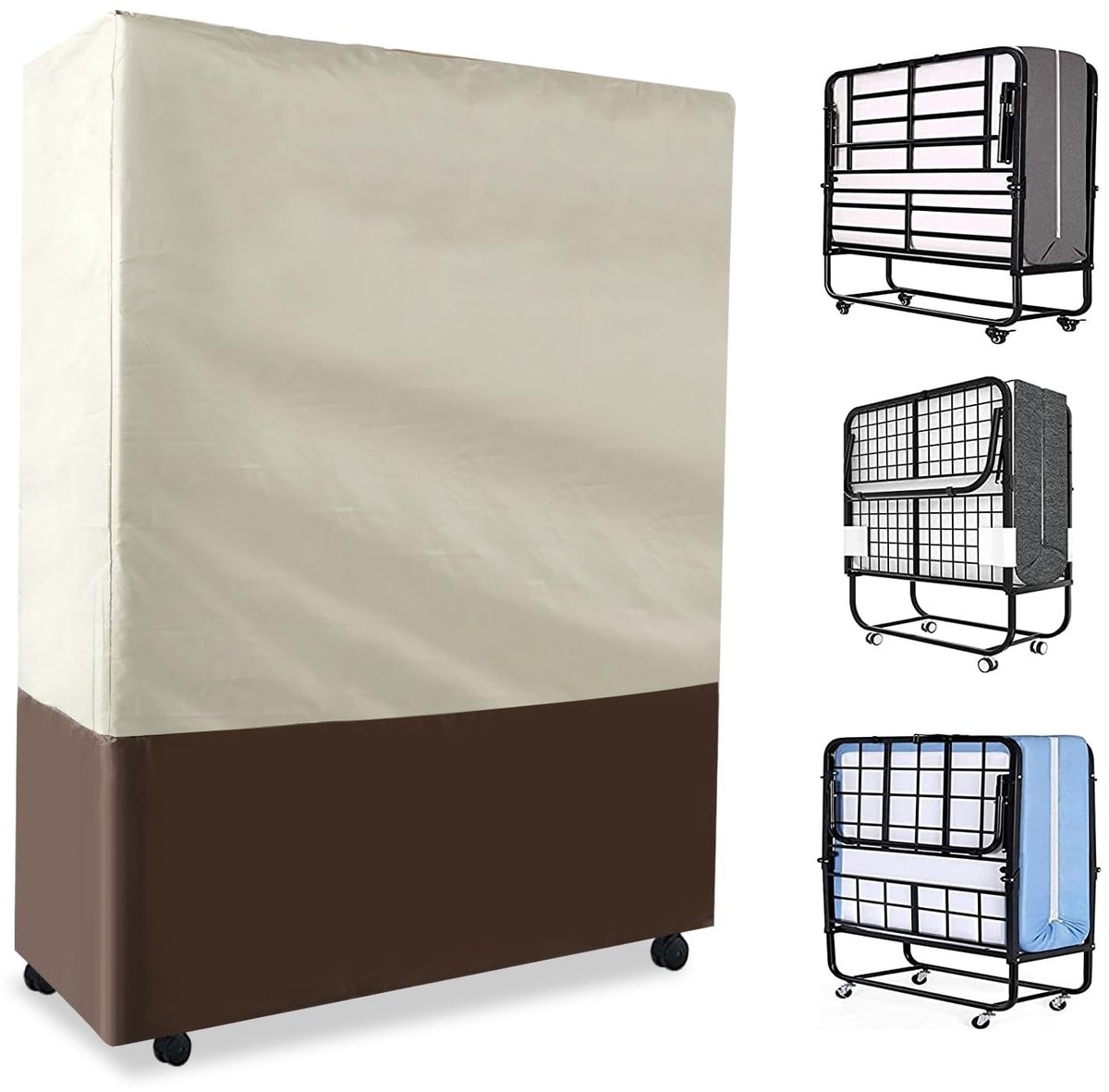 Dailygoods- Opklapbedhoes Waterdichte Bescherming - Vouwbed Hoes - Stofkap - Opberghoes - Binnen/Buiten - Afmetingen 33,4 x 12,9 x 42,1 inch - Bedhoes