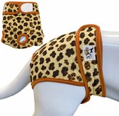 Dogs&Co® Loopsheidbroekje Leopard - Maat XS - Katoen & Mesh Stretchy met Klittenband - Hondenluier - Loopsheidbroekje hond - Honden - Incontinentiebroekjes