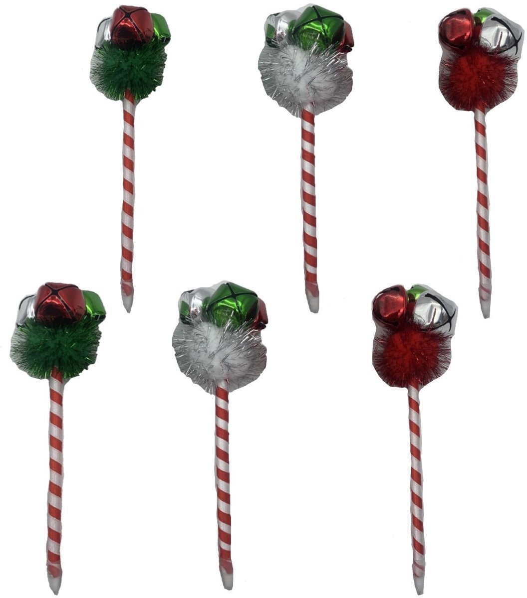 Dailygoods- Balpen Kerst - 6 Stuks - Unieke Vorm - Comfortabele Grip - Duurzaam - Geschikt voor Feesten - Kerstpen