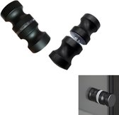 Douchedeurknop - cilindrische handgreep - roestvrij staal - geschikt voor badkamers en keukens - 30 x 60 mm - set van 2 - zwart