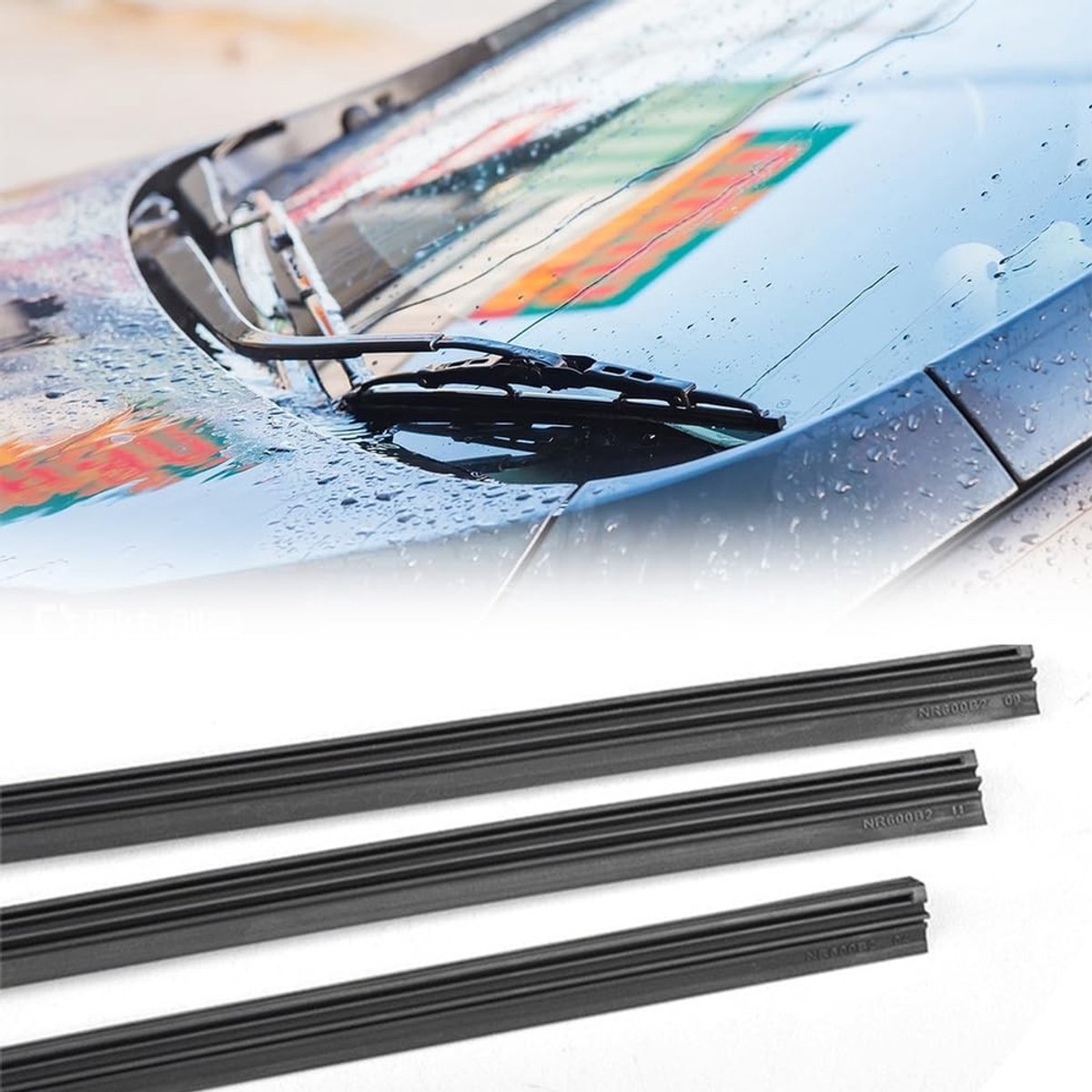 Dailygoods- Ruitenwisserrubber 700 mm - 3 Stuks - Hoogwaardig Natuurlijk Rubber - Duurzaam - Eenvoudige Installatie - Compatibel met Meeste Modellen - Ruitenwisser